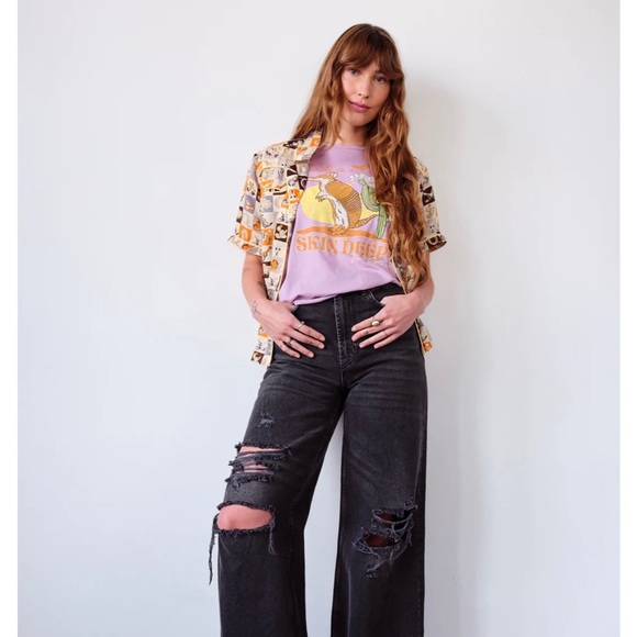 Sale! New SKIN DEEP JUNK GYPSY X Midnight rider CUT OFF TEE sz small - Picture 1 of 6